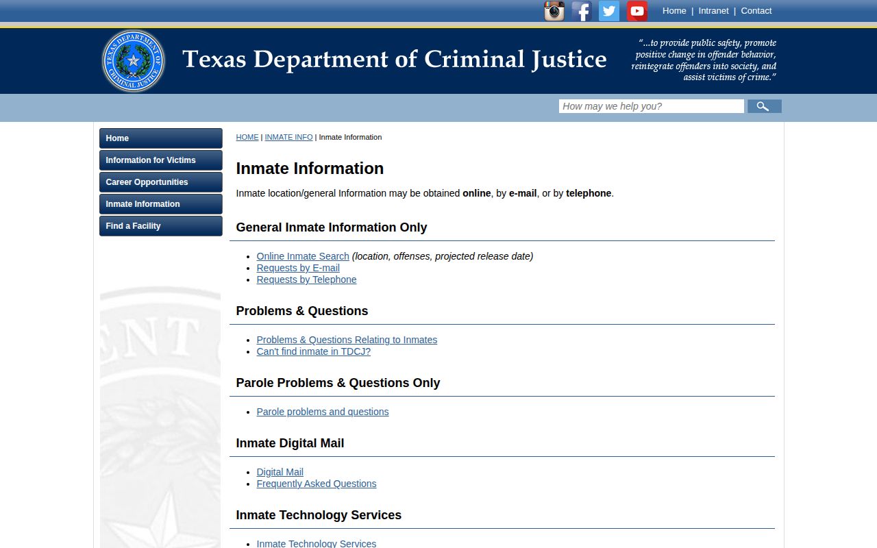 TDCJ offender information gateway for Lampasas County projected release dates